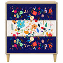 vidaXL Fiókos szekrény MAINZ Virágos minta 66 x 36,5 x 75 cm Sonoma