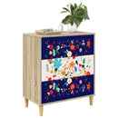vidaXL Fiókos szekrény MAINZ Virágos minta 66 x 36,5 x 75 cm Sonoma
