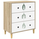 vidaXL Fiókos szekrény HANAU Zöld levél minta 66 x 36,5 x 75 cm Sonoma