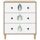 vidaXL Fiókos szekrény HANAU Zöld levél minta 66 x 36,5 x 75 cm Sonoma