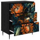 vidaXL Fiókos szekrény LOCHEM Narancs mintás 66 x 36,5 x 76 cm