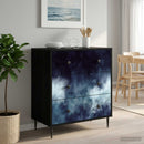 vidaXL Fiókos szekrény RAALTE Kék márvány mintás 66 x 36,5 x 76 cm