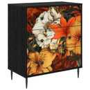 vidaXL Fiókos szekrény GENNEP Liliom minta 66 x 36,5 x 76 cm