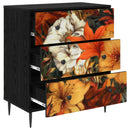 vidaXL Fiókos szekrény GENNEP Liliom minta 66 x 36,5 x 76 cm