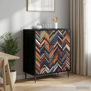 vidaXL Fiókos szekrény OMMEN Geometrikus minta 66 x 36,5 x 76 cm