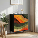 vidaXL Fiókos szekrény BONN Retro hullám nyomás 66 x 36,5 x 76 cm