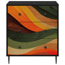 vidaXL Fiókos szekrény BONN Retro hullám nyomás 66 x 36,5 x 76 cm