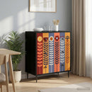 vidaXL Fiókos szekrény ESSEN Napraforgó mintával 66 x 36,5 x 76 cm