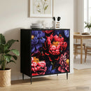 vidaXL Fiókos szekrény KIEL Sötét peónia minta 66 x 36,5 x 76 cm