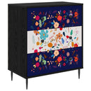 vidaXL Fiókos szekrény MAINZ Virágos minta 66 x 36,5 x 76 cm