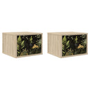 vidaXL Fali éjjeli szekrény RHENEN 2 db Sonoma Tölgy 36 x 33 x 25 cm