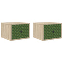 vidaXL Fali éjjeli szekrény GELEEN 2 db Sonoma Tölgy 36 x 33 x 25 cm