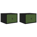vidaXL Fali éjjeli szekrény GELEEN 2 db Fekete Tölgy 36 x 33 x 25 cm