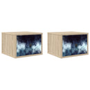 vidaXL Fali éjjeli szekrény RAALTE 2 db Sonoma Tölgy 36 x 33 x 25 cm