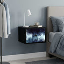 vidaXL Fali éjjeli szekrény RAALTE 2 db Fekete Tölgy 36 x 33 x 25 cm