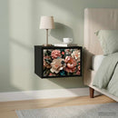 vidaXL Fali éjjeli szekrény BORNE 2 db Fekete Tölgy 36 x 33 x 25 cm