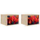 vidaXL Fali éjjeli szekrény HEESCH 2 db Sonoma Tölgy 36 x 33 x 25 cm