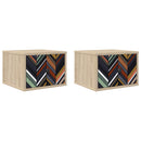 vidaXL Fali éjjeli szekrény OMMEN 2 db Sonoma Tölgy 36 x 33 x 25 cm