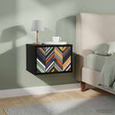 vidaXL Fali éjjeli szekrény OMMEN 2 db Fekete Tölgy 36 x 33 x 25 cm