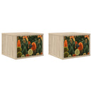 vidaXL Fali éjjeli szekrény ZAANDAM 2 db Sonoma Tölgy 36 x 33 x 25 cm