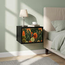 vidaXL Fali éjjeli szekrény ZAANDAM 2 db Fekete Tölgy 36 x 33 x 25 cm