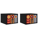 vidaXL Fali éjjeli szekrény ESSEN 2 db Fekete Tölgy 36 x 33 x 25 cm