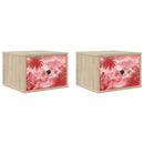 vidaXL Fali éjjeli szekrény AACHEN 2 db Sonoma Tölgy 36 x 33 x 25 cm