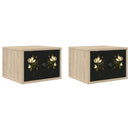 vidaXL Fali éjjeli szekrény BREMEN 2 db Sonoma Tölgy 36 x 33 x 25 cm