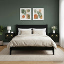 vidaXL Fali éjjeli szekrény BREMEN 2 db Fekete Tölgy 36 x 33 x 25 cm