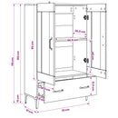 vidaXL Magasfiú Fekete Tölgy 70 x 31 x 115 cm Szerelt Fa
