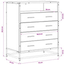 vidaXL Fiókos szekrény 4-Fiók Antik fa 70 x 41 x 83,5 cm Szerelt Fa