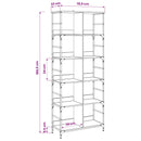 vidaXL Könyvespolc 4 szintes 78,5 x 33 x 188,5 cm fém PB