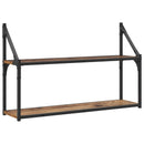 vidaXL Falpolc Falra szerelhető Antik fa 80 x 21 x 51 cm fém PB