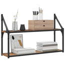 vidaXL Falpolc Falra szerelhető Antik fa 80 x 21 x 51 cm fém PB