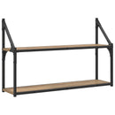 vidaXL Falpolc Falra szerelhető Kézműves tölgy 80 x 21 x 51 cm fém PB