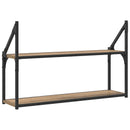 vidaXL Falpolc Falra szerelhető Kézműves tölgy 80 x 21 x 51 cm fém PB