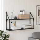 vidaXL Falpolc Falra szerelhető Fekete tölgy 80 x 21 x 51 cm fém PB