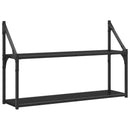 vidaXL Falpolc Falra szerelhető Fekete tölgy 80 x 21 x 51 cm fém PB