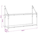 vidaXL Falpolc Falra szerelhető Fekete tölgy 80 x 21 x 51 cm fém PB