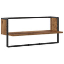 vidaXL Falpolc Falra szerelhető Antik fa 65 x 25 x 30 cm fém PB