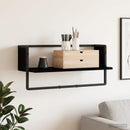 vidaXL Falpolc Falra szerelhető Fekete tölgy 65 x 25 x 30 cm fém PB