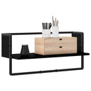 vidaXL Falpolc Falra szerelhető Fekete tölgy 65 x 25 x 30 cm fém PB