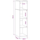 vidaXL Magasfiú Antik Fa 30 x 41 x 124 cm Szerelt Fa