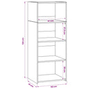 vidaXL Magasfiú Antik Fa 50 x 41 x 124 cm Szerelt Fa