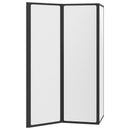vidaXL Összecsukható zuhanyfal Fekete és Teljes Jég 132 x 2 x 140 cm