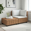vidaXL 2 db Rattan Lounge Szett Párnákkal GENDT Természetes Rátta