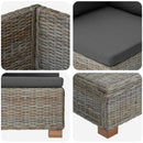 vidaXL 2 db Rattan Lounge Szett Párnákkal GENDT Természetes Rátta