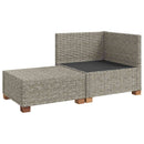 vidaXL 2 db Rattan Lounge Szett Párnákkal GENDT Természetes Rátta