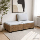 vidaXL 2 db Rattan Lounge Szett Párnákkal GENDT Természetes Rátta