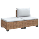 vidaXL 2 db Rattan Lounge Szett Párnákkal GENDT Természetes Rátta